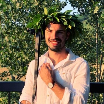Giulio Golinelli on his graduation day